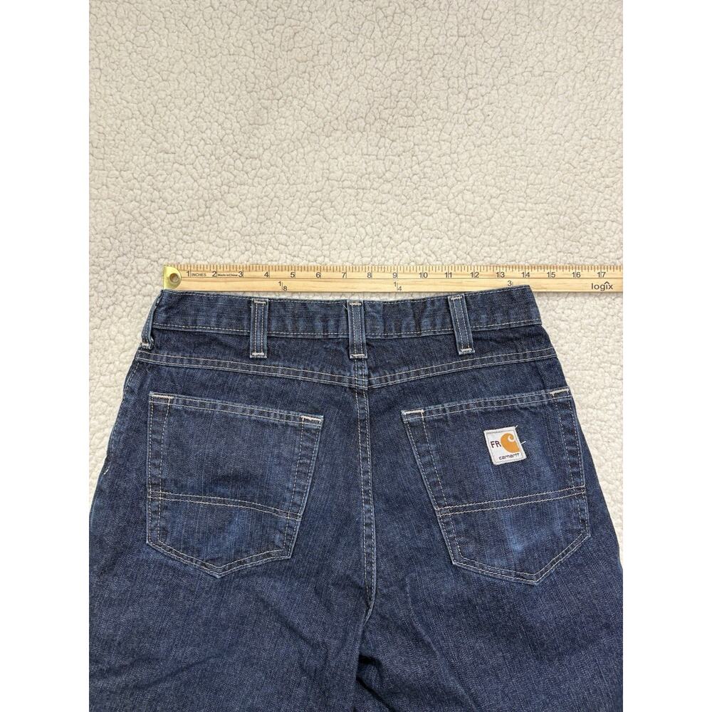 Carhartt FR Flame Resistant Jeans‎ Mens 30x32 Blue Dark Wash Denim Work 280-83 - Picture 9 of 9